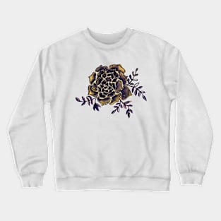 Watercolor houseleek - purple and ochre Crewneck Sweatshirt